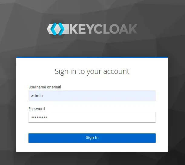 Keycloak Admin console